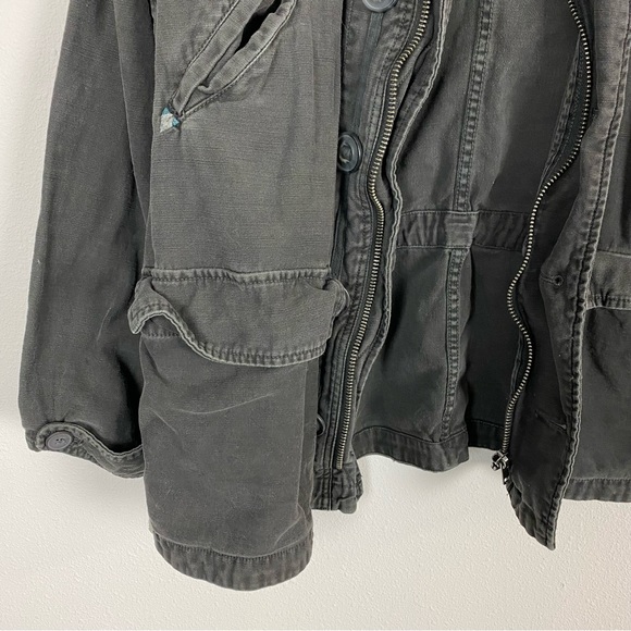 Free People Joshua Tree Oversized Gray Black Utility Cargo Jacket - Picture 5 of 13